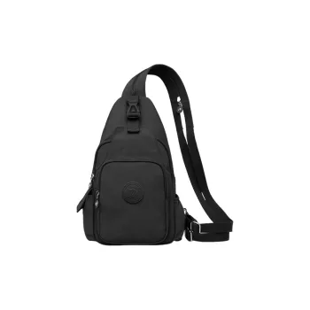 Tonlion Nylon Fabric Backpack Unisex Black