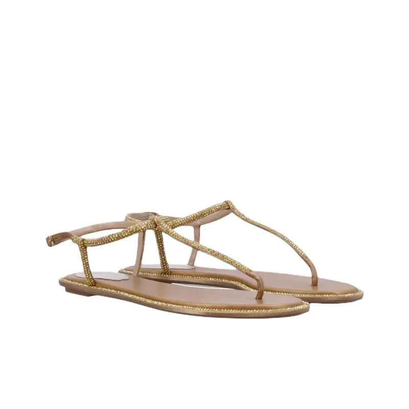 RENE CAOVILLA Diana One Strap Sandals Women's Gold-2