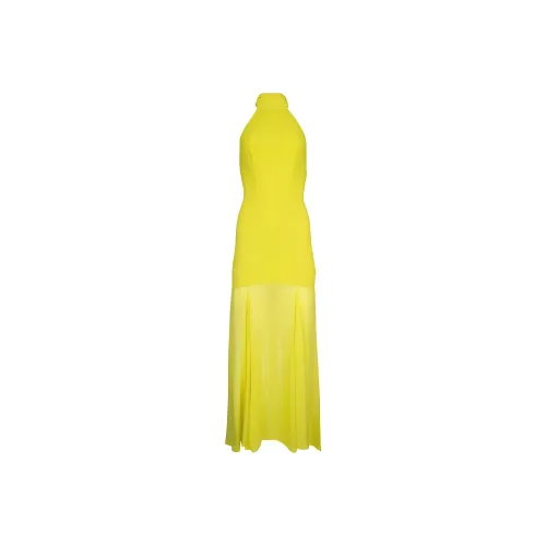 Elisabetta Franchi Halterneck Crepe Red Carpet Dress