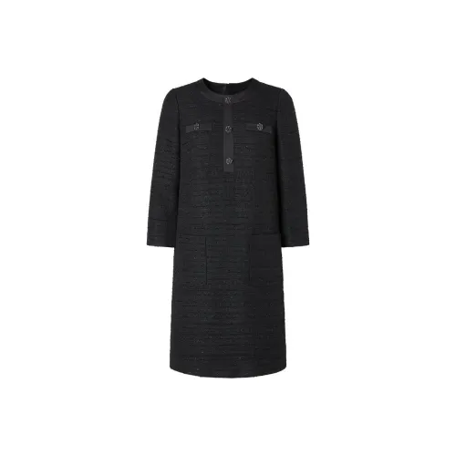 JZ. ANNAKRO Long Sleeved Dresses Women's Plain Black