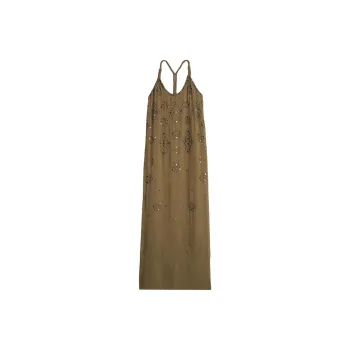 ZARA Slip Dress Women's Sage Green