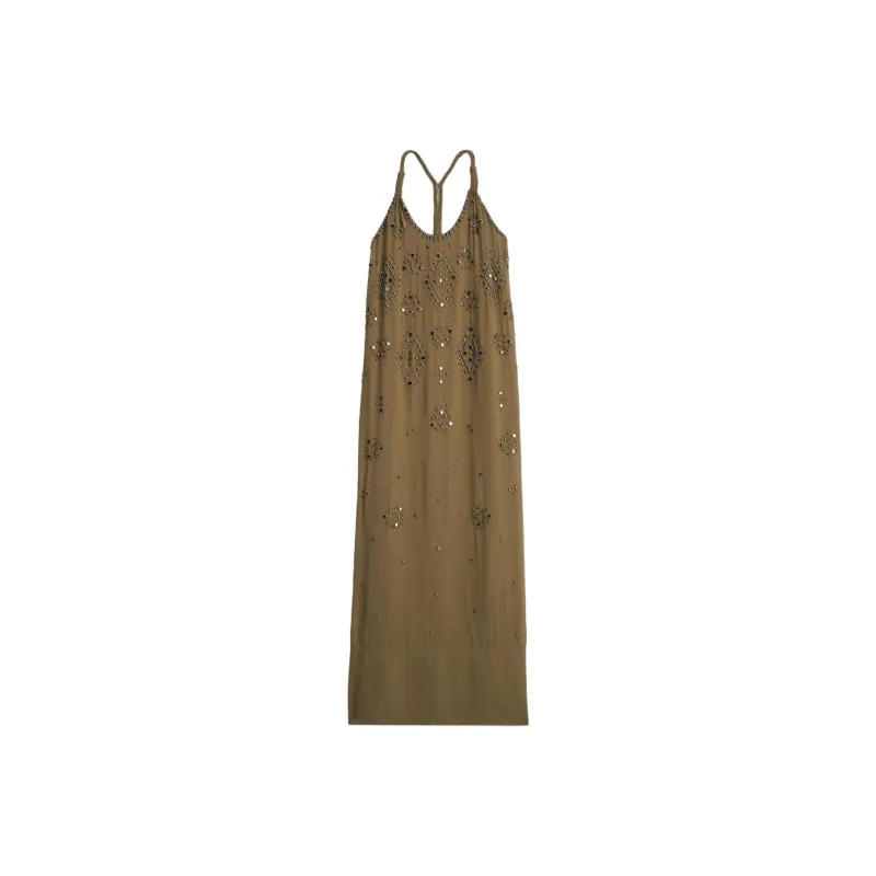 ZARA Slip Dress Women's Sage Green-0