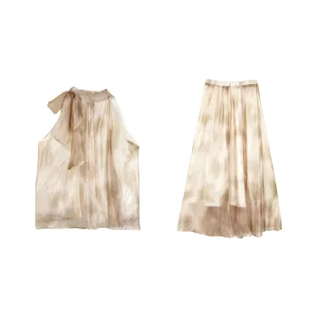 DOSOHEB Skirt Set Women's Beige