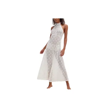 FREE PEOPLE Maddalena Lace Dianna Gown Sleeveless Dress Women's Off White/Ecru