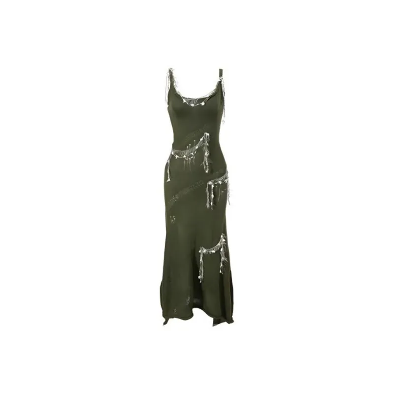 AFGGD Slip Dresses Women's Green-0