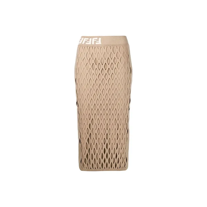 FENDI Casual Long Skirt Women's Khaki-0