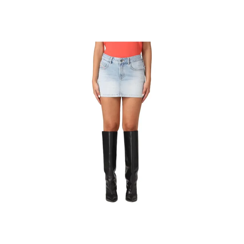 DIESEL SS24 Denim Short Skirts Women's Light Blue-0
