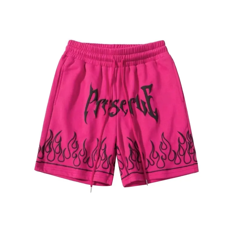 TESTUNG Casual Shorts Unisex Rose Red-0