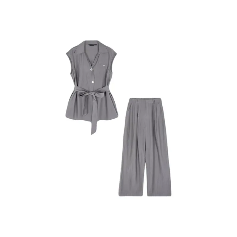 Mo Han Yi Mei Casual Suit Women's Gray-0