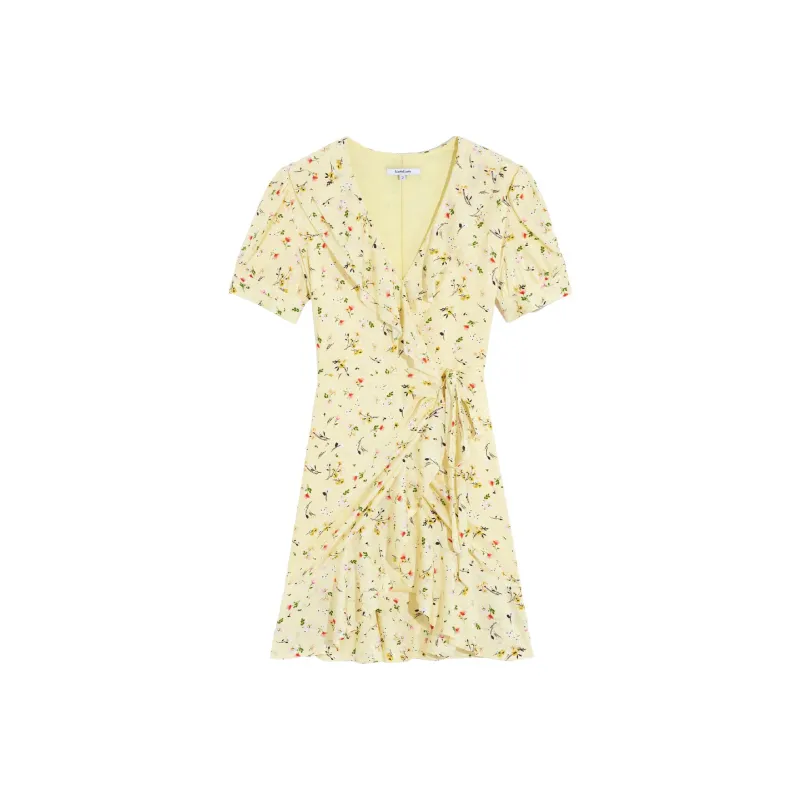 Bebe SS24 Short Sleeved Dress Women's Yellow-0