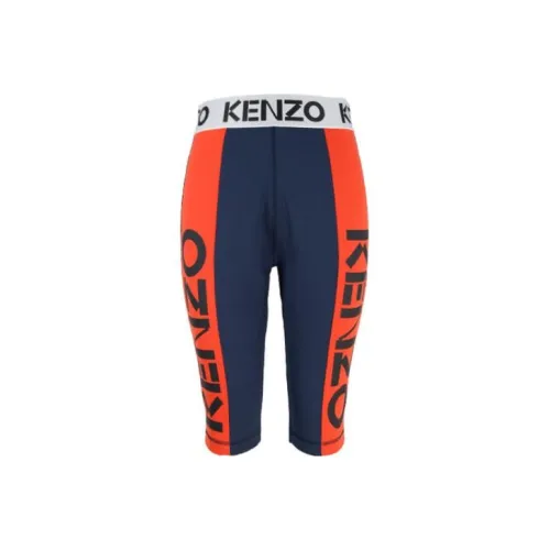 KENZO Logo-Waistband Colourblock Cycling Shorts