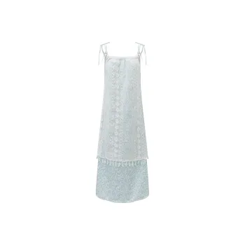 ZWTX STUDIO Slip Dress Women's Blue White