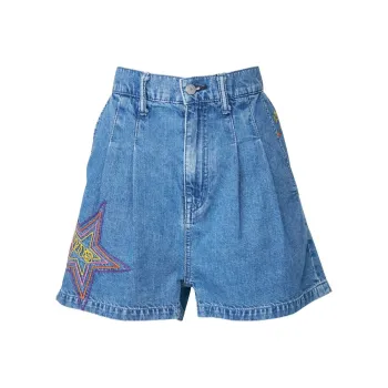 HYSTERIC GLAMOUR Denim Shorts Women's Light Indigo
