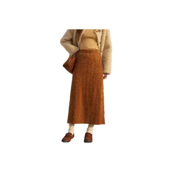 MISHOW Casual Long Skirts Women's Orange Brown