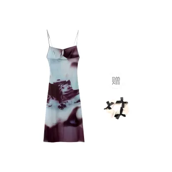 TURN UP Slip Dress Women's Image Color+Bowknot Hair Tie Comes With