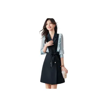 Like The Age Of Water Long Sleeved Dresses Women's Navy Blue