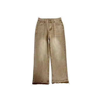 YINLEI Jeans Unisex Yellow Mud