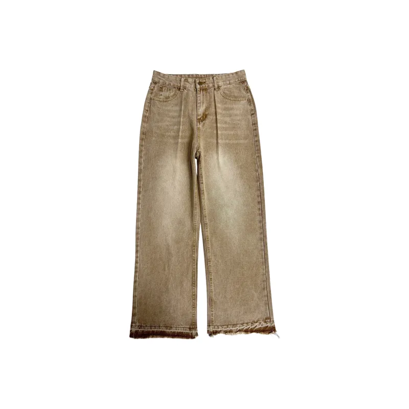 YINLEI Jeans Unisex Yellow Mud-0