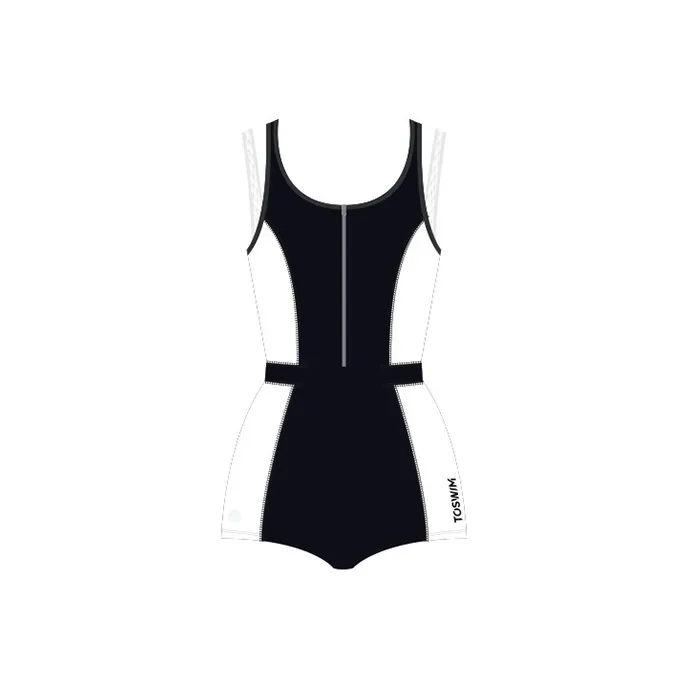 TOSWIM One Piece Swimsuits Women's Black White Rhythm-0