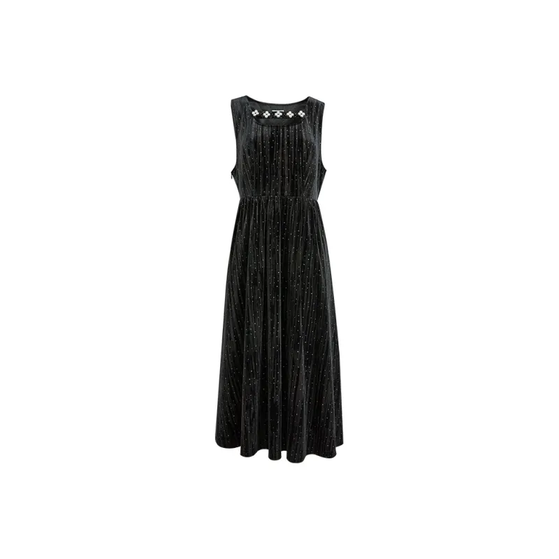 KUOSE Sleeveless Dress Women's Black-0