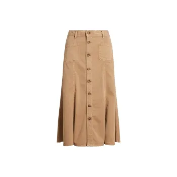 Polo Ralph Lauren SS24 Casual Long Skirt Women's Khaki