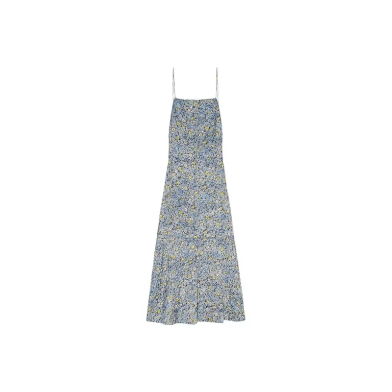 GANNI FW24 Slip Dresses Women's Gray Blue-0