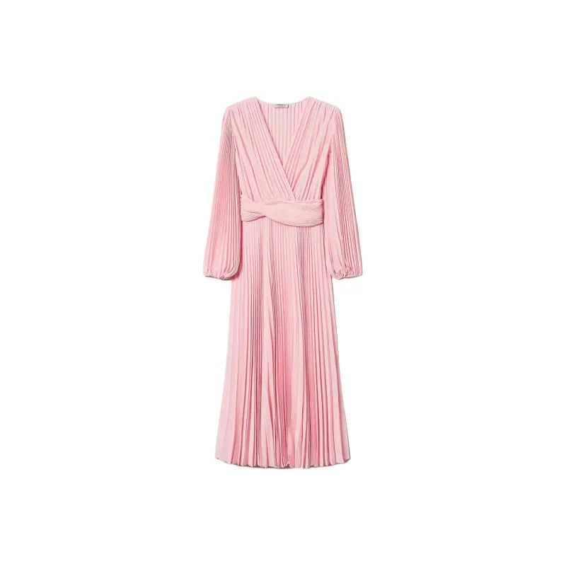 Twinset Pleated Georgette Midi Dress-0