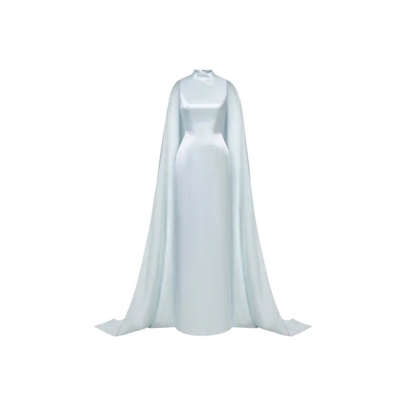 MONTSAND SS25 Baby Blue Cape Dress Sleeveless Dress Women's Blue-0