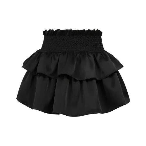 Three Quarters Casual Short Skirts Women's Black