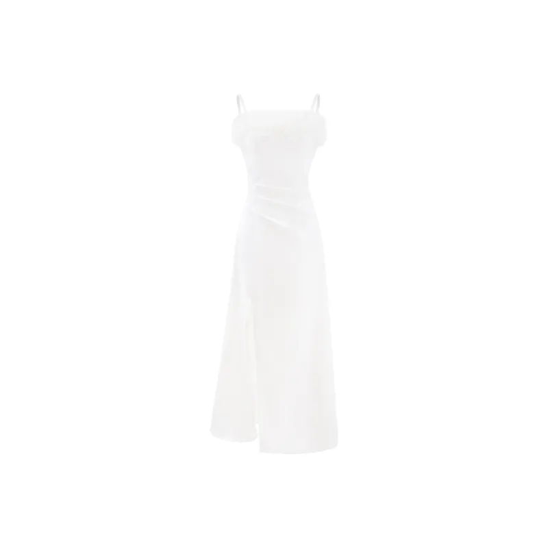 Blovelan Slip Dress Women's Light Gold White-0