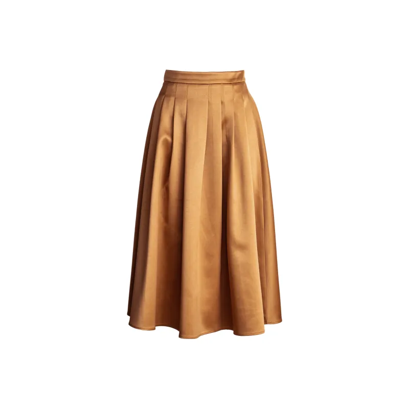 ROEYSHOUSE Casual Long Skirts Women's Ginger Yellow-0