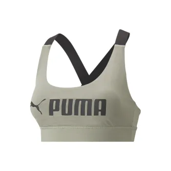 PUMA Mid Impact Fit Bra Sports Underwear Women's Green