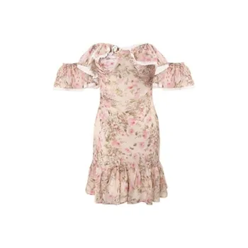 Udon House Sleeveless Dress Women's Pink Floral Dress