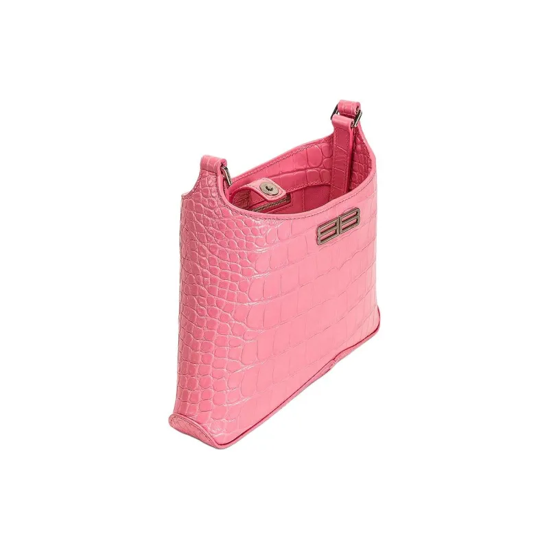 Balenciaga Cow Leather Hobo Bag Shoulder Bag Small Size Women's Pink-3