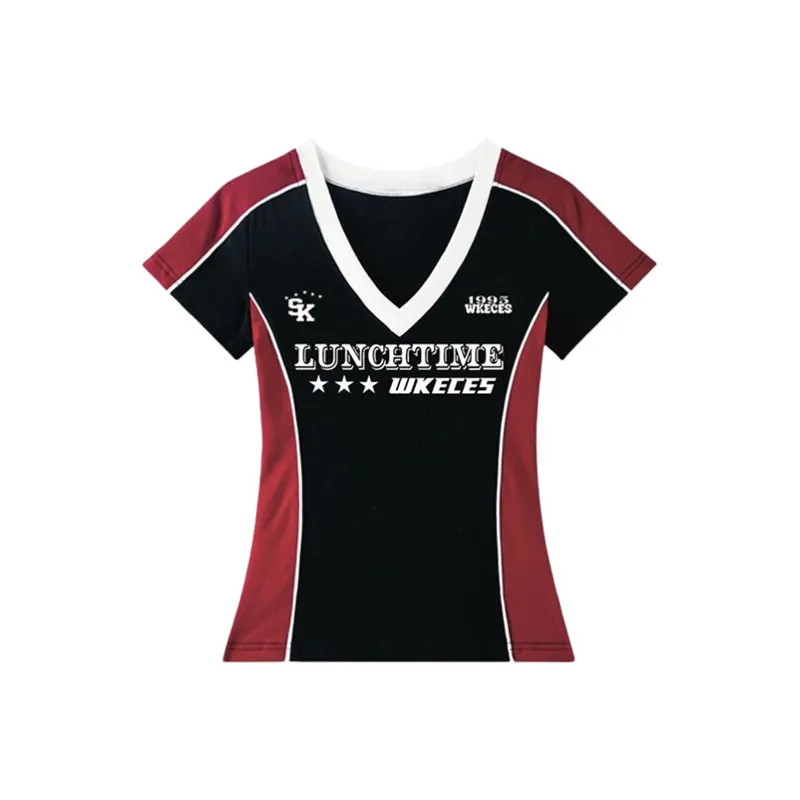 Manekniv T Shirts Women's Black & Red-0