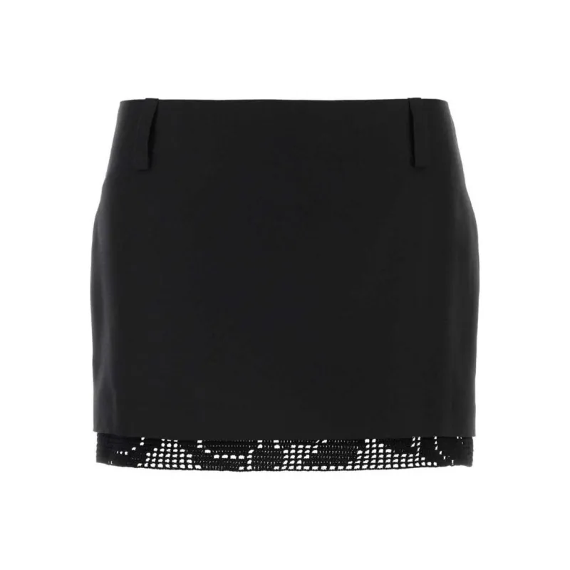Magda Butrym Crochet trimmed Silk Mini Skirt-0