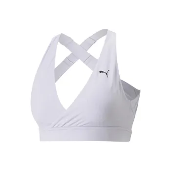 PUMA Mid Impact Yogini Cross Over Bra Sports Underwear Women's Purple