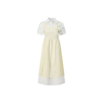 Incolore Short Sleeved Dresses Women's Light Yellow