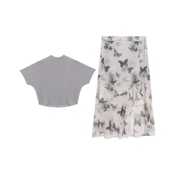 ZVJH Two Piece Skirt Sets Women's