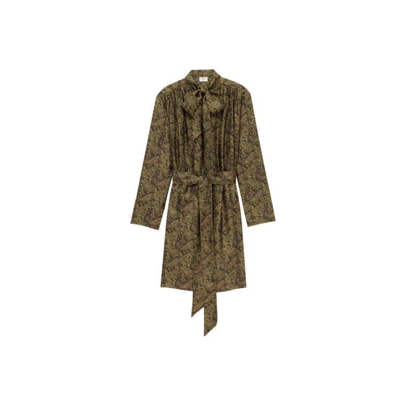 SAINT LAURENT Paisley print Silk Dress-0