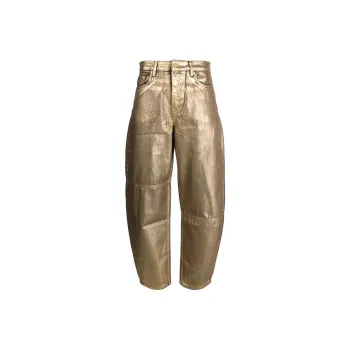 GANNI Stary Gold foiled Jeans