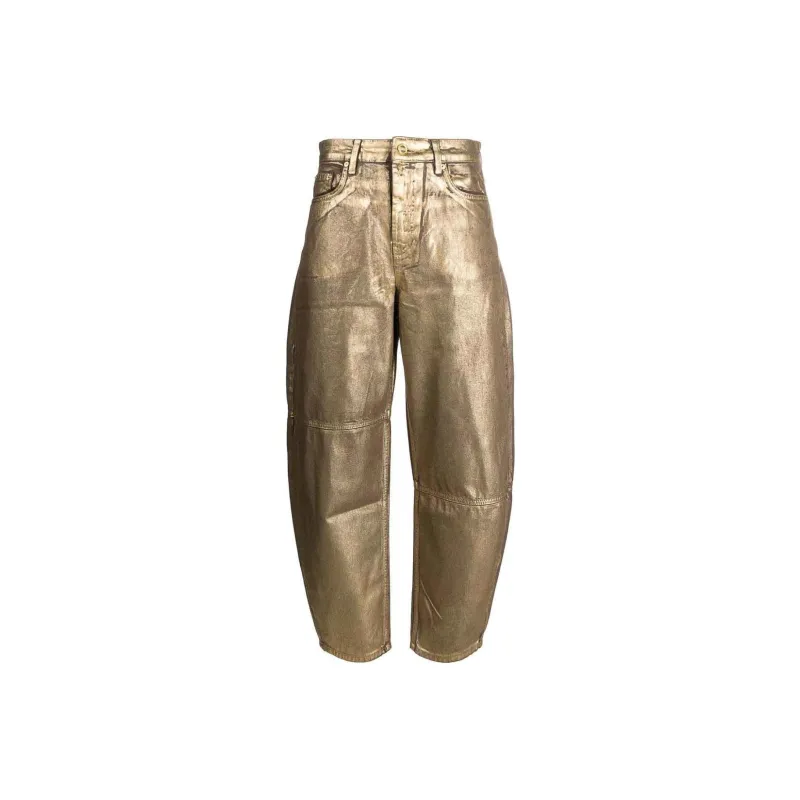 GANNI Stary Gold foiled Jeans-0