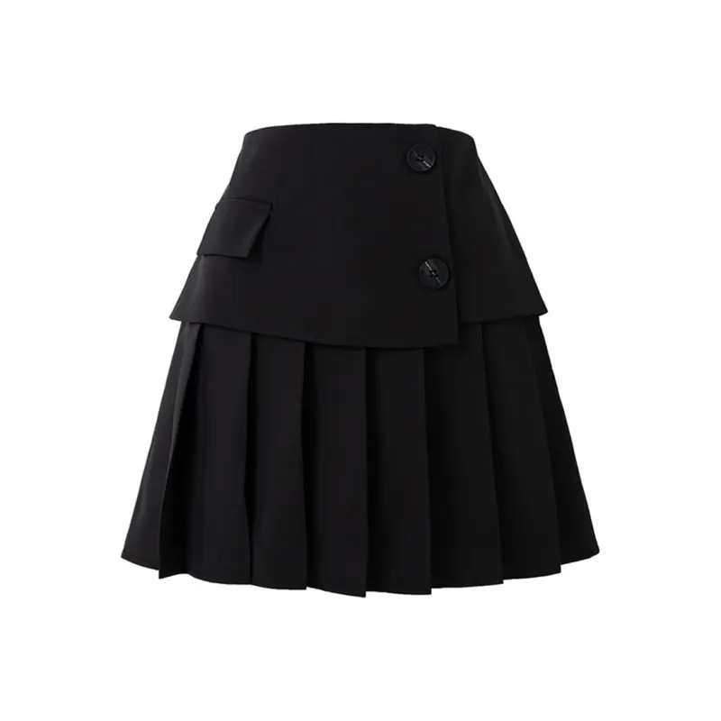 SOON FLOWER Casual Short Skirts Women's Black-0