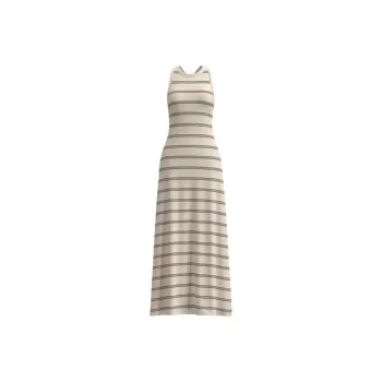 URBAN REVIVO Sleeveless Dress Women's Dark Red Stripes