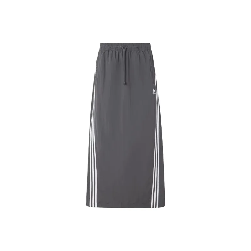 Adidas Originals 3s Parach Skirt Casual Long Skirts Women's Dark Gray-0