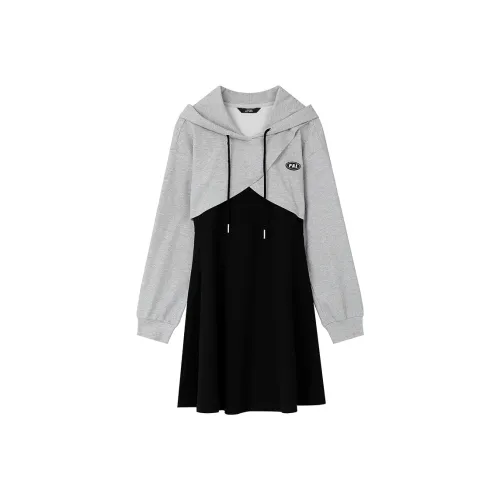ELF SACK Two Piece Skirt Sets Women's Vintage Black Gray