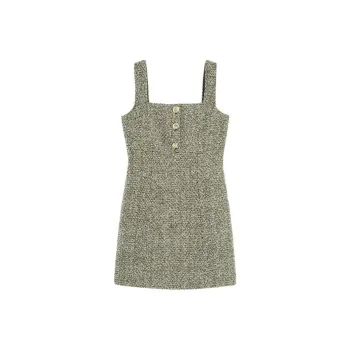 Bebe FW24 Sleeveless Dress Women's Gray Green