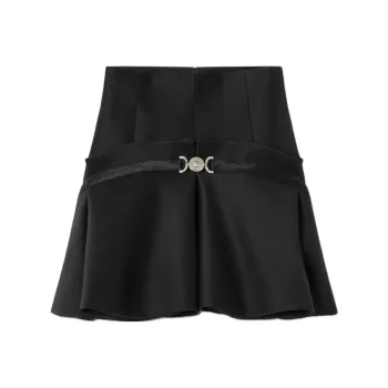 VERSACE Medusa 95 Box Pleat Mini Skirt 'Black'