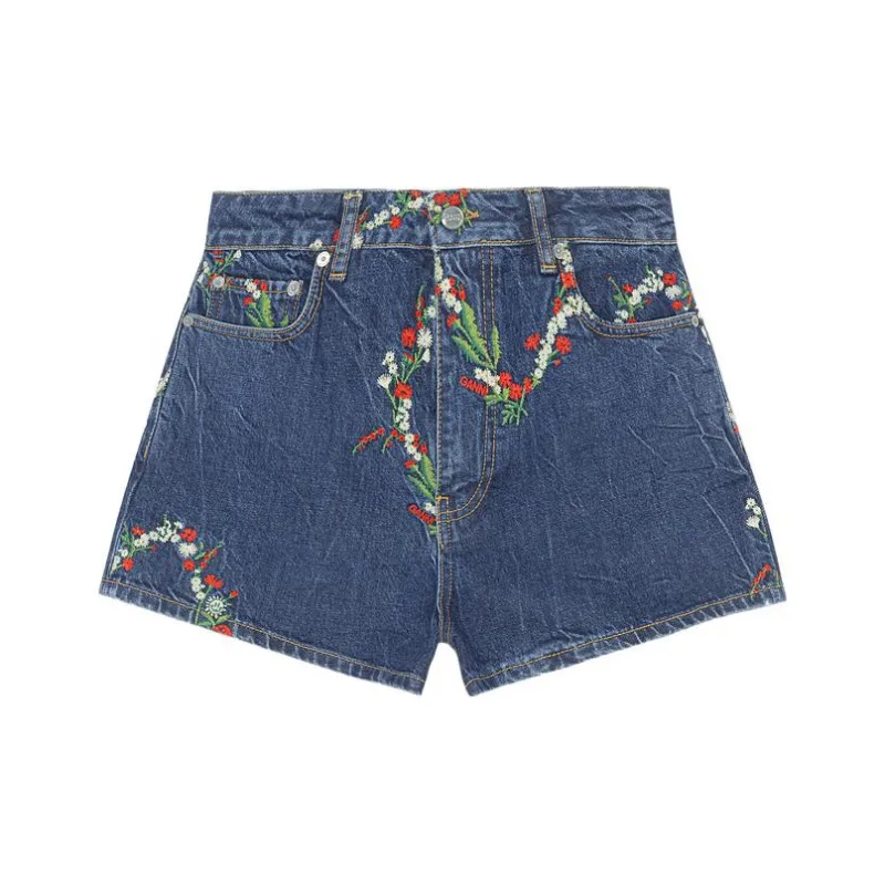 GANNI Denim Shorts Women's Blue-0