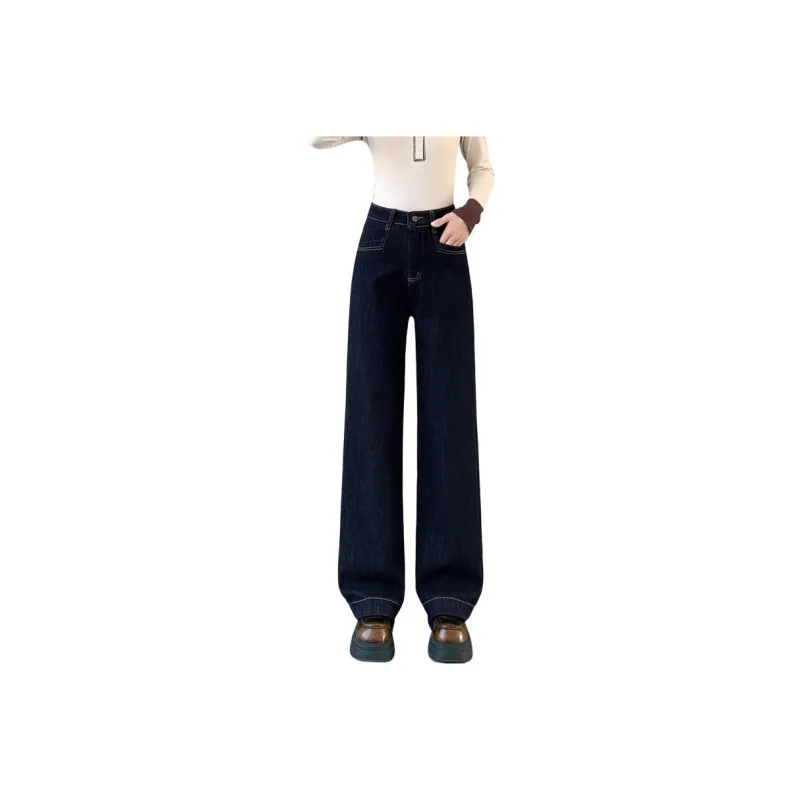 SITOL Jeans Women's Dark Blue Fleece Lined-0